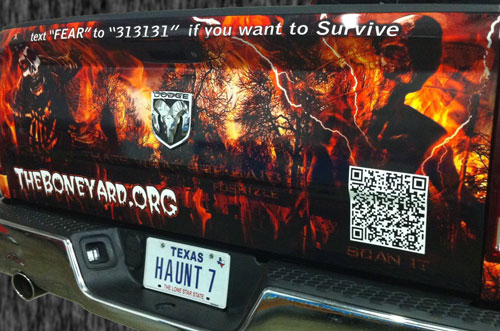 QR Code on tailgait of truck